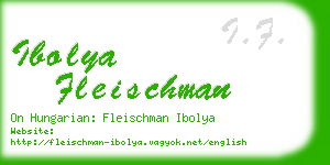 ibolya fleischman business card